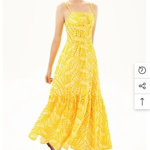 JardinVue Yellow Lace Midi
